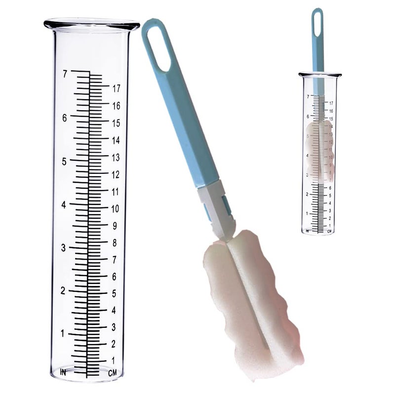 BIUWING 7 inch Rain Gauge Replacement Tube Glass for Yard Garden and Outdoor Home, with clean Brush - Image 1